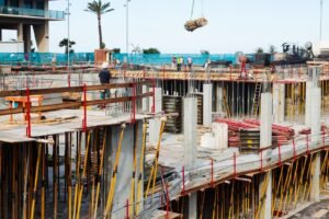MKG Group building construction site with reinforced concrete formwork