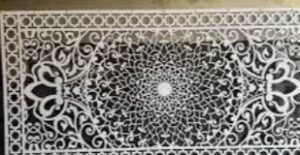 Sample design: CNC-cut ornamental grill panel with an intricate symmetrical pattern