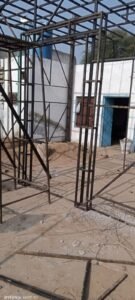 Steel structural frame for a room or enclosed cabin